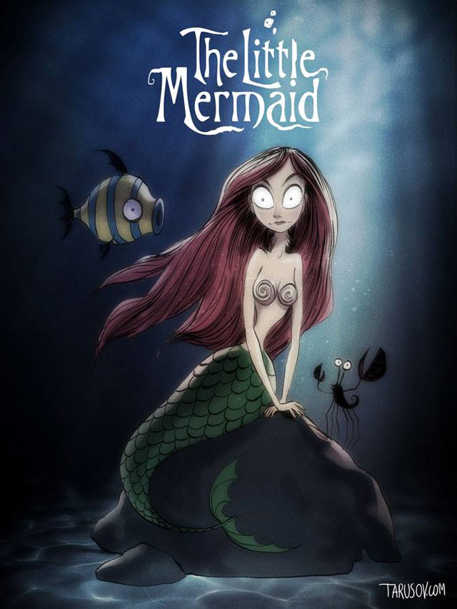 se-filmes-da-disney-fossem-feitos-por-tim-burton-a-pequena-sereia